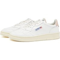 Autry Men's 01 Low Leather Sneakers in White/Pink - AULMLL16