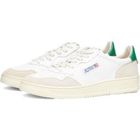 Autry Men's 01 Low Leather and Suede Sneakers in White/Green - AULMLS23