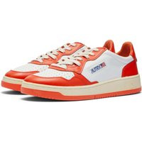 Autry Men's 01 Low Contrast Sneakers in White/Orange - AULMWB21
