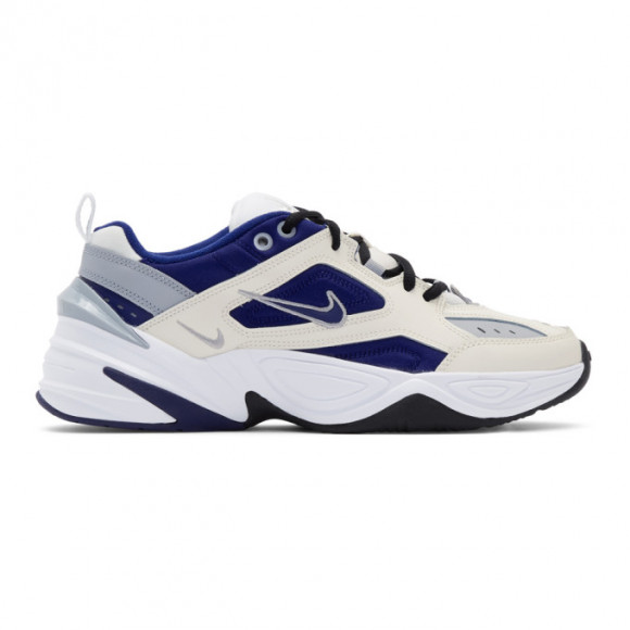 nike white and blue m2k tekno sneakers