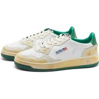 Autry Men's Cracked Super Vintage Low Sneakers in White/Green - AVLMCL02