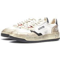 Autry Men's Mesh & Suede Super Vintage Low Sneakers in White/Gold - AVLMMS09