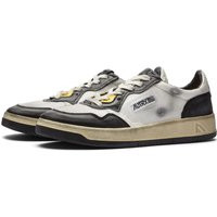 Autry Men's Mesh & Suede Super Vintage Low Sneakers in White/Silver - AVLMMS10