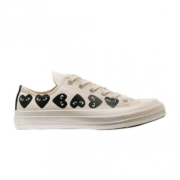 Converse Comme des Garçons PLAY x Chuck 70 Low 'Multi Heart - Beige' | Cream | Men's Size 7.5 - AZ-K126-051-2