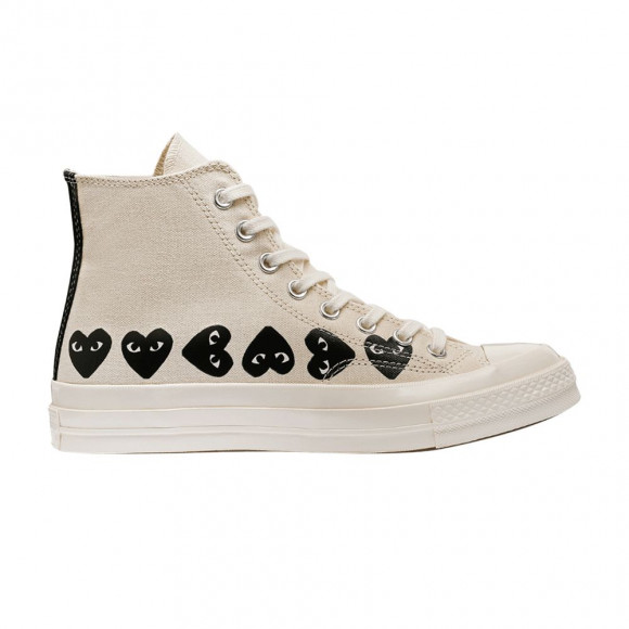 Converse Comme des Garçons PLAY x Chuck 70 High 'Multi Heart - Beige' | Cream | Men's Size 8 - AZ-K127-051-2