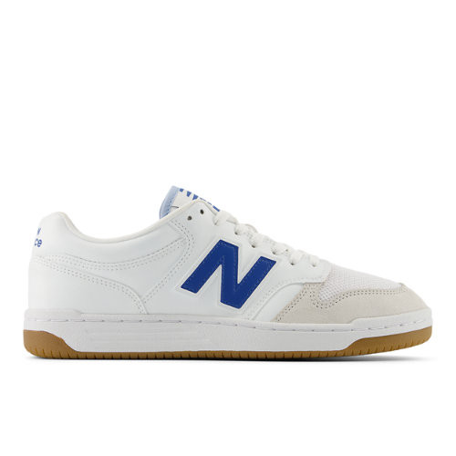 New Balance Men's 480 in White/Blue/Pink Leather - BB480LFB