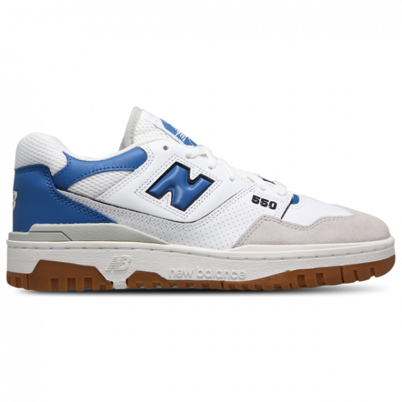 New Balance Men's 550 in White/Blue/Grey Leather - BB550ESA