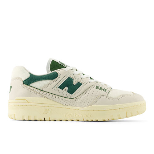 New Balance Unisex 550 Sneakers - Beige/Green - BB550LGR
