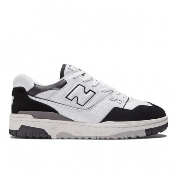 New Balance Men's 550 in White/Black/Grey Synthetic, size 8 - BB550NCA