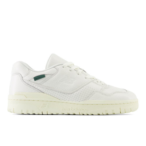 New Balance Unisex 550 in White/Beige/Green Leather - BB550PWT
