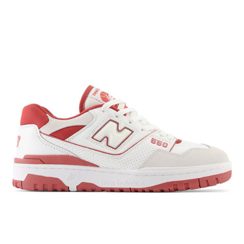 New Balance Herren 550 in Weiß/blanc/Rot/rouge, Leather - BB550STF