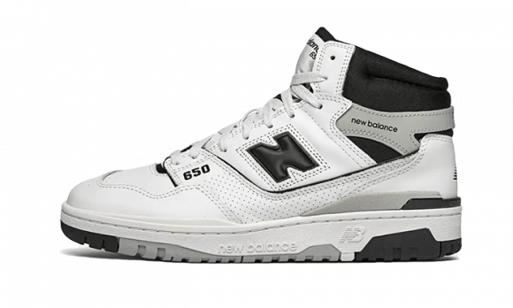 New Balance Hombre 650 in Blanca/blanc/Negro/Noir/Gris/Gris, Leather, Talla 35.5 - BB650RCE