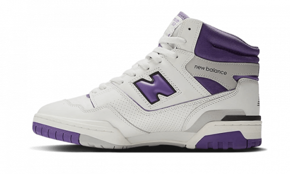 New Balance Hombre 650 in Blanca/Morada/Gris, Leather, Talla 35.5 - BB650RCF