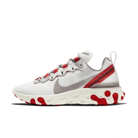 nike react element silver and red sneakers