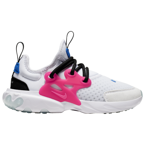 Nike React Presto - Boys' Preschool Running Shoes - White / Hyper Pink / Photo Blue - BQ4003-101