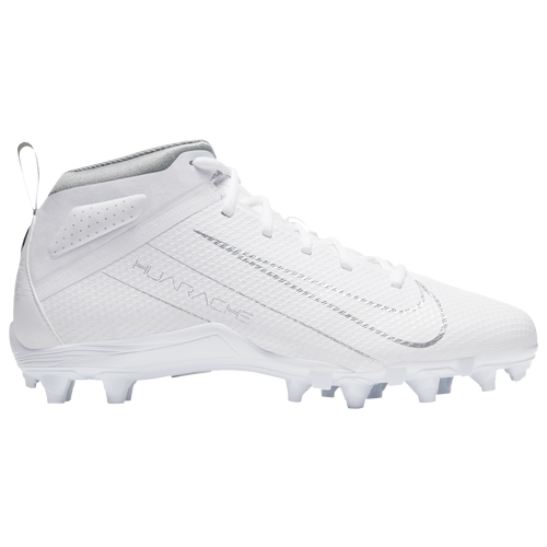 Nike Alpha Huarache 7 Varsity LAX Molded Cleats Shoes - White / Metallic Silver - BQ4183-106