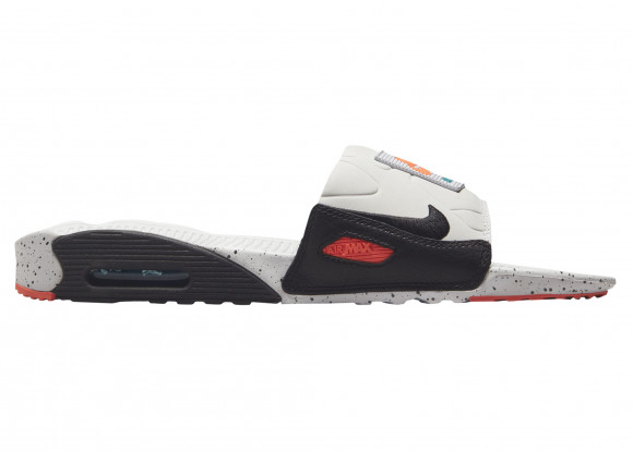 Nike Air Max 90 Slide - Men's Shoes - White / Black / Turf Orange - BQ4635-102