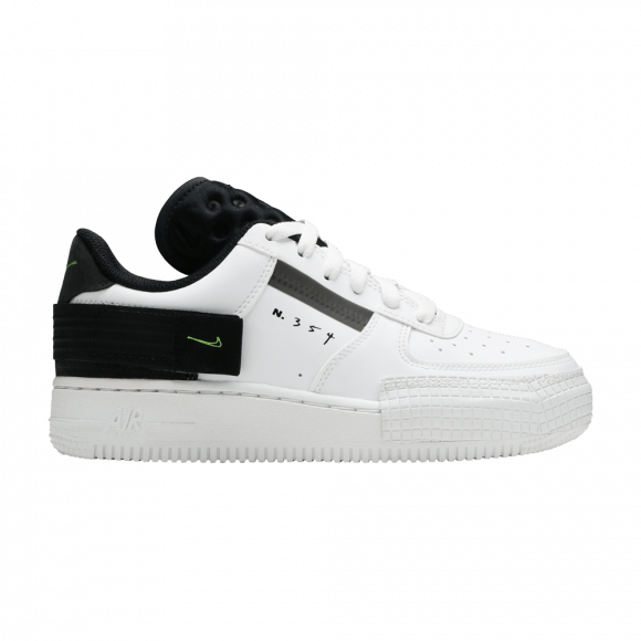 nike air force type white black volt