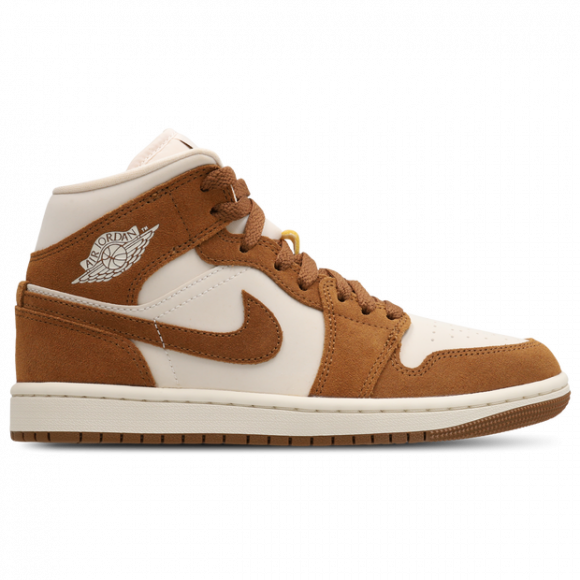 Jordan Aj1 Mid Women's Sneakers - Brown - Size 3 - Leather - BQ6472-203