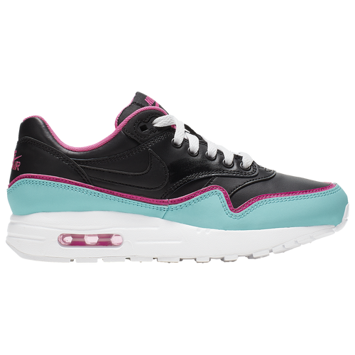 Nike Air Max 1 - Boys' Grade School Running Shoes - Black / Aqua / Fuschia - BV0052-001