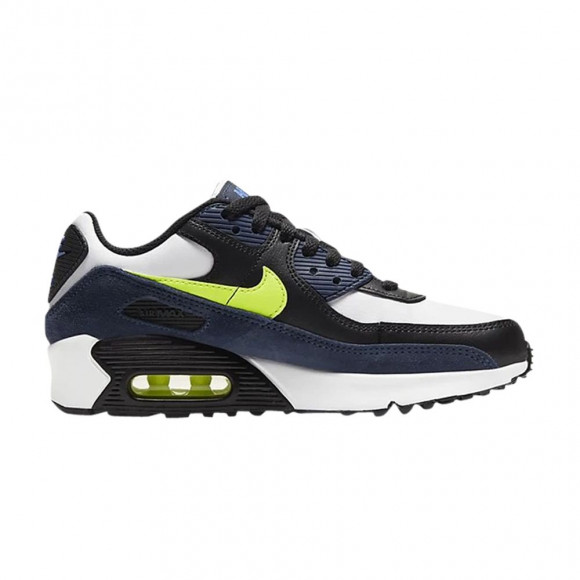 Nike Air Max 90 Leather GS 'Midnight Navy Volt' | Blue | Kid's Size 4 - CD6864-401