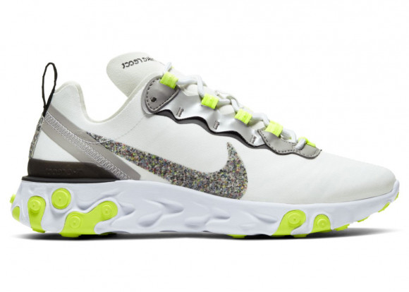 Nike Womens WMNS React Element 55 PRM White Grey Volt Marathon Running Shoes/Sneakers CD6964-100 - CD6964-100