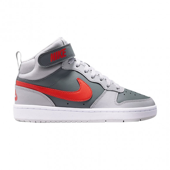Nike Court Borough Mid 2 GS 'Smoke Grey Grey Fog White Picante Red' | Kid's Size 6 - CD7782-017