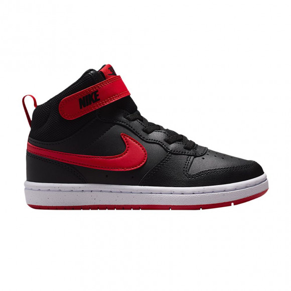 Nike Court Borough Mid 2 PS 'Black White University Red' | Kid's Size 13 - CD7783-018
