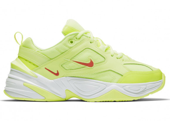 Nike Womens WMNS M2K Tekno 'Barely Volt' Barely Volt/White-Red Orbit Chunky Sneakers/Shoes CJ5842-700 - CJ5842-700