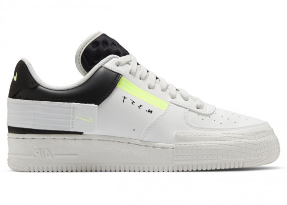 Nike Air Force 1-Type Summit White Black Volt Sneakers/Shoes CK6923-100 -  CK6923-100