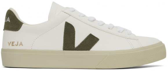 Veja White & Khaki Leather Campo Sneakers - CP0502347