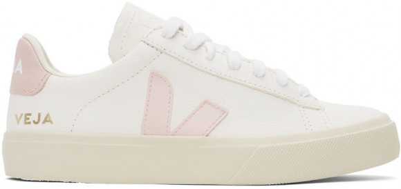 Veja White & Pink Campo Chromefree Sneakers