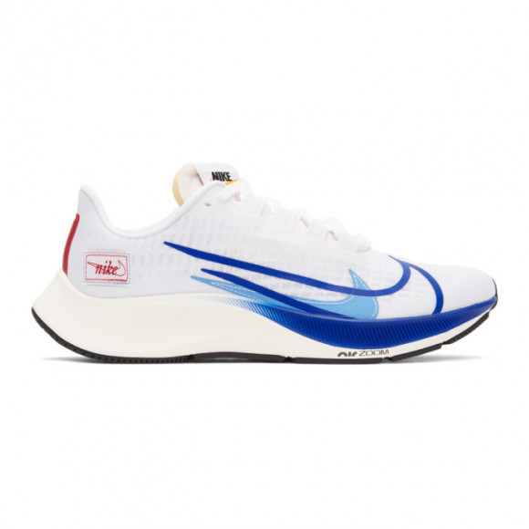 Nike White and Blue Air Zoom Pegasus 37 Sneakers - CQ9908-100