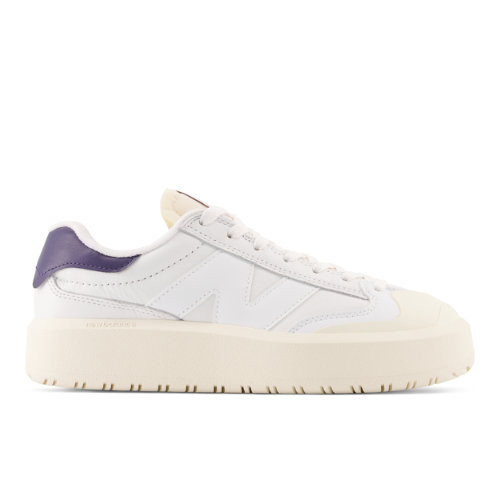 New Balance Unisex CT302 in White/Purple Leather - CT302LC