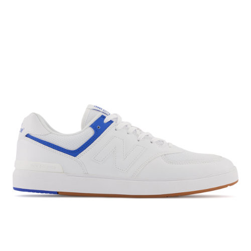 New Balance Men's 574 Court in White/Blue Leather - CT574WNT
