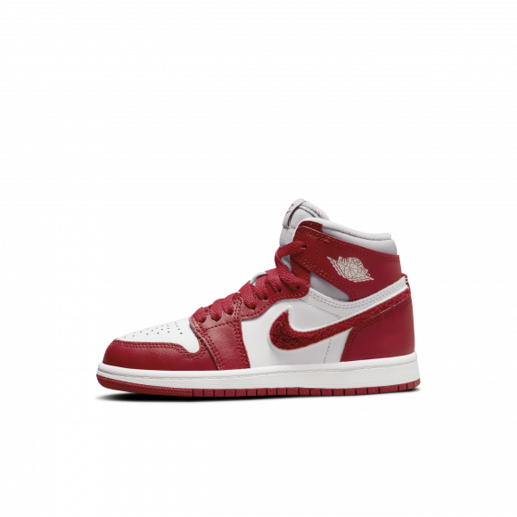 Nike Jordan 白色 & 红色 Jordan 1 Retro High OG 儿童高帮运动鞋 - CU0449-061