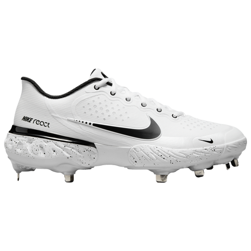 Nike Alpha Huarache Elite 3 Low - Men's Metal Cleats Shoes - White / Black / Particle Grey - CV3552-104