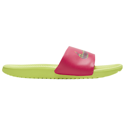 Nike Kawa Slide - Boys' Grade School Shoes - Volt / / Pink Blast - CW5799-700