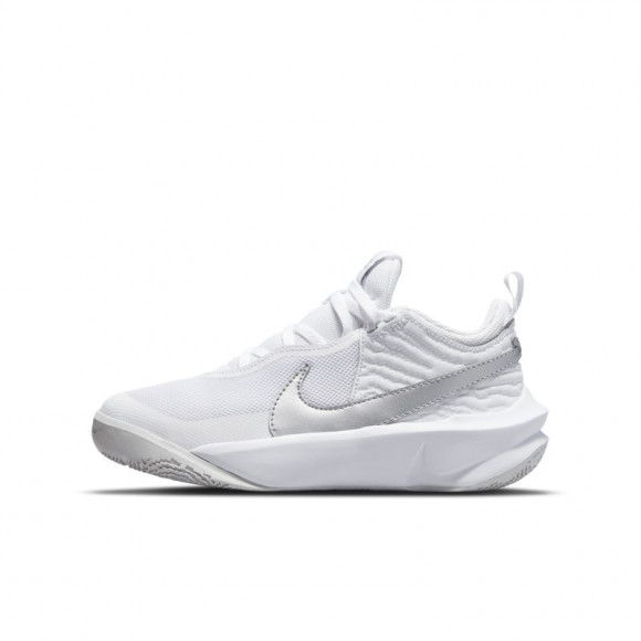 Nike Team Hustle D 10 (Gs), White/Metallic Silver-Volt-Photon Dust - CW6735-100