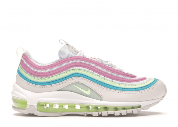 white and neon air max 97