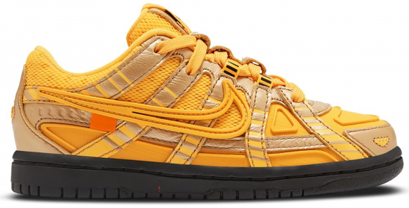off white rubber dunk gold