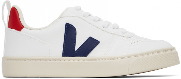 Veja Kids White & Navy Vegan V-10 Lace-Up Sneakers - CX0712570