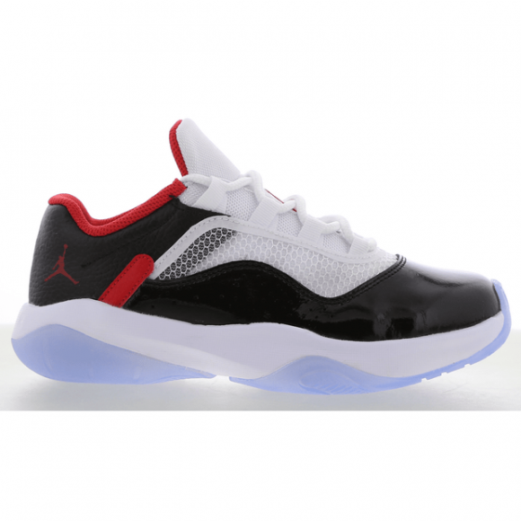 Jordan AJ 11 Comfort Low - Boys' Grade School Basketball Shoes - White / University Red / Black - CZ0907-160