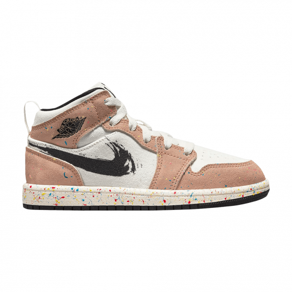 Air Jordan 1 Mid SE PS 'Brushstroke Paint Splatter' - DA8007-100