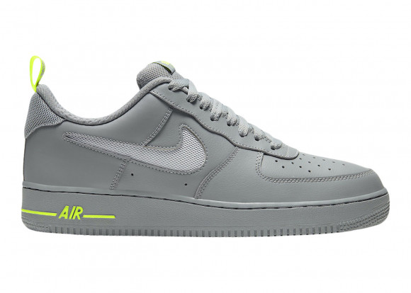 Nike Air Force 1 Low Cut Out Swoosh Particle Grey Volt - DC1429-001