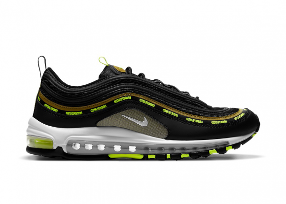 lime green black and white air max 97