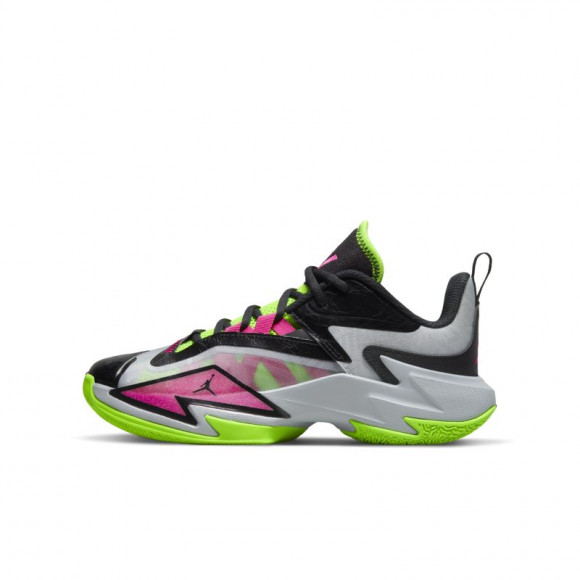 Jordan One Take 3 - Boys' Grade School Basketball Shoes - Gray / Pink - DC7702-002