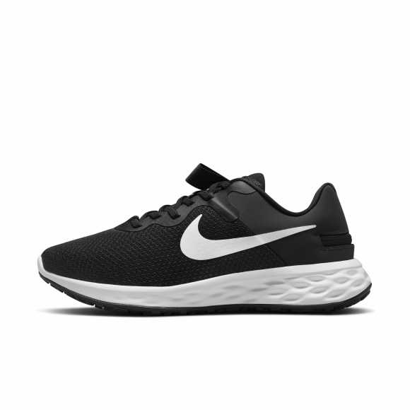 Damskie buty do biegania po asfalcie z systemem łatwego wkładania i zdejmowania Nike Revolution 6 FlyEase Next Nature (szerokie) - Czerń - DC8998-003