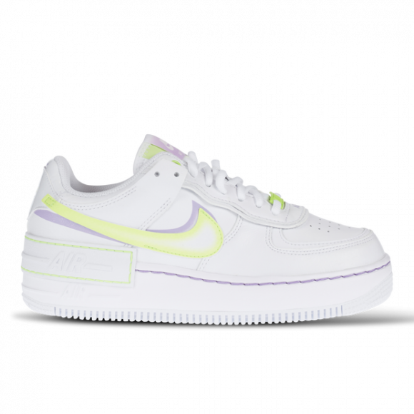 Nike Womens WMNS Air Force 1 Shadow 'White Electric Green' White/Violet Shock/Wild Berry/Electric Green Sneakers/Shoes DD9684-100 - DD9684-100