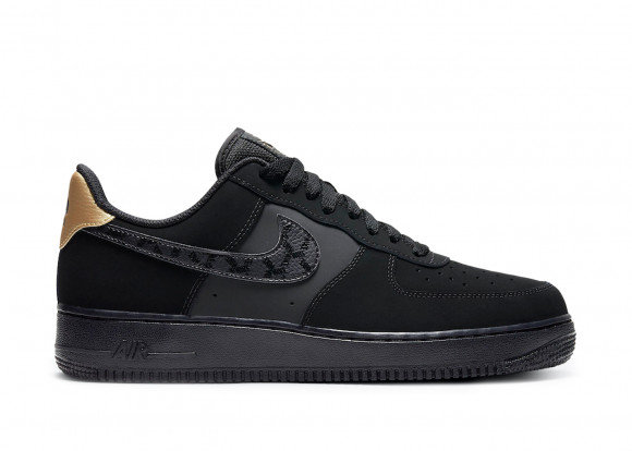 Nike Air Force 1 Low Black Gold Nubuck Leather - DH2473-001